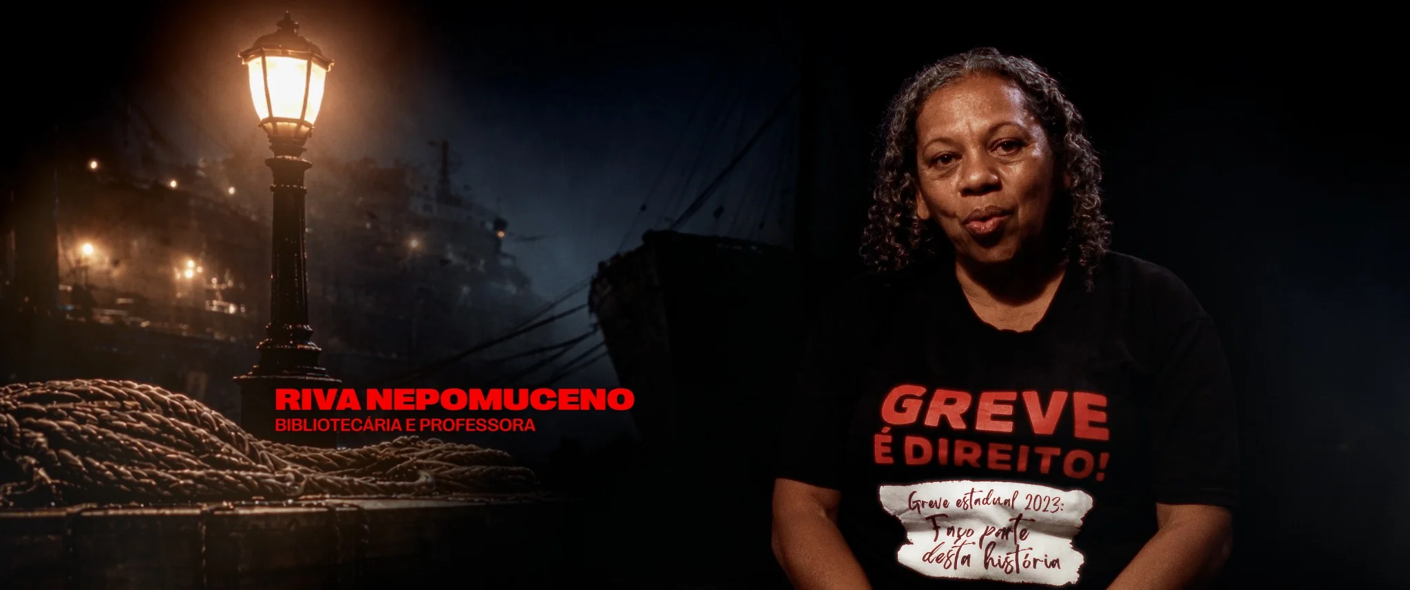 Frame identificado de Riva Nepomuceno no documentário