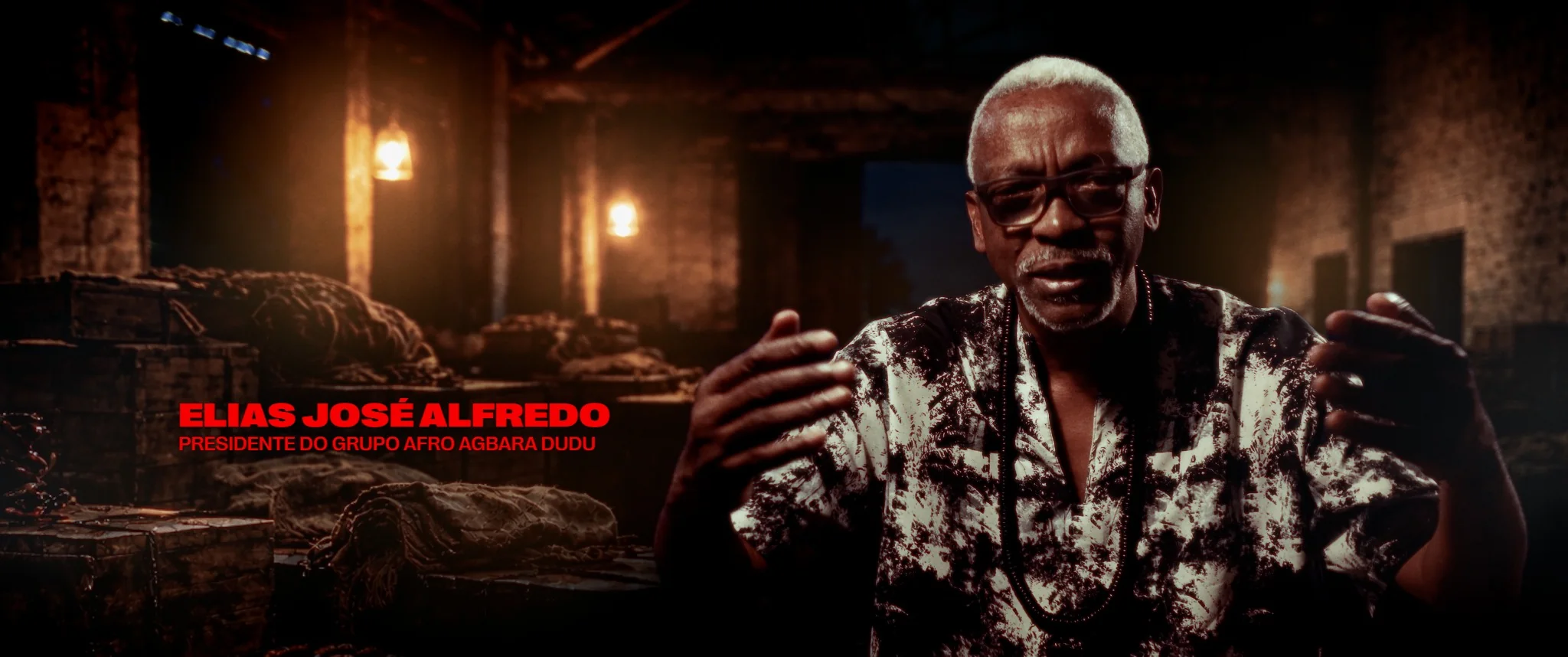 Frame identificado de Elias José Alfredo no documentário